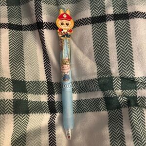 Cute Pen with Lbubu dressed as Mario❤️